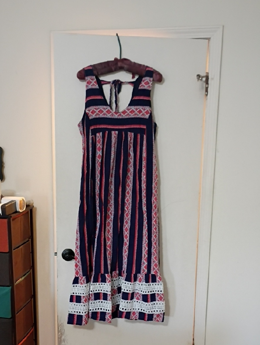 Kaktus Red White Blue Maxi Dress S